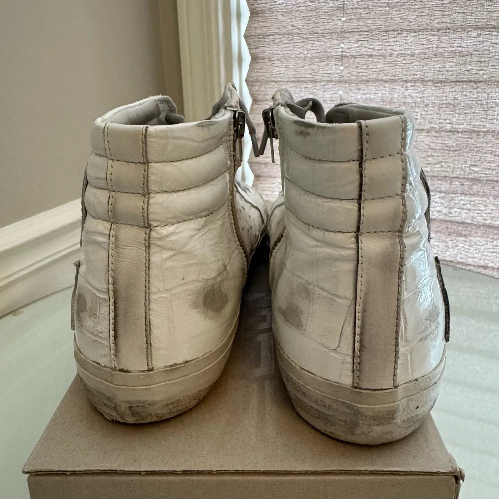 Golden Goose White Patchwork Slide Sneakers - Picture 6 of 9